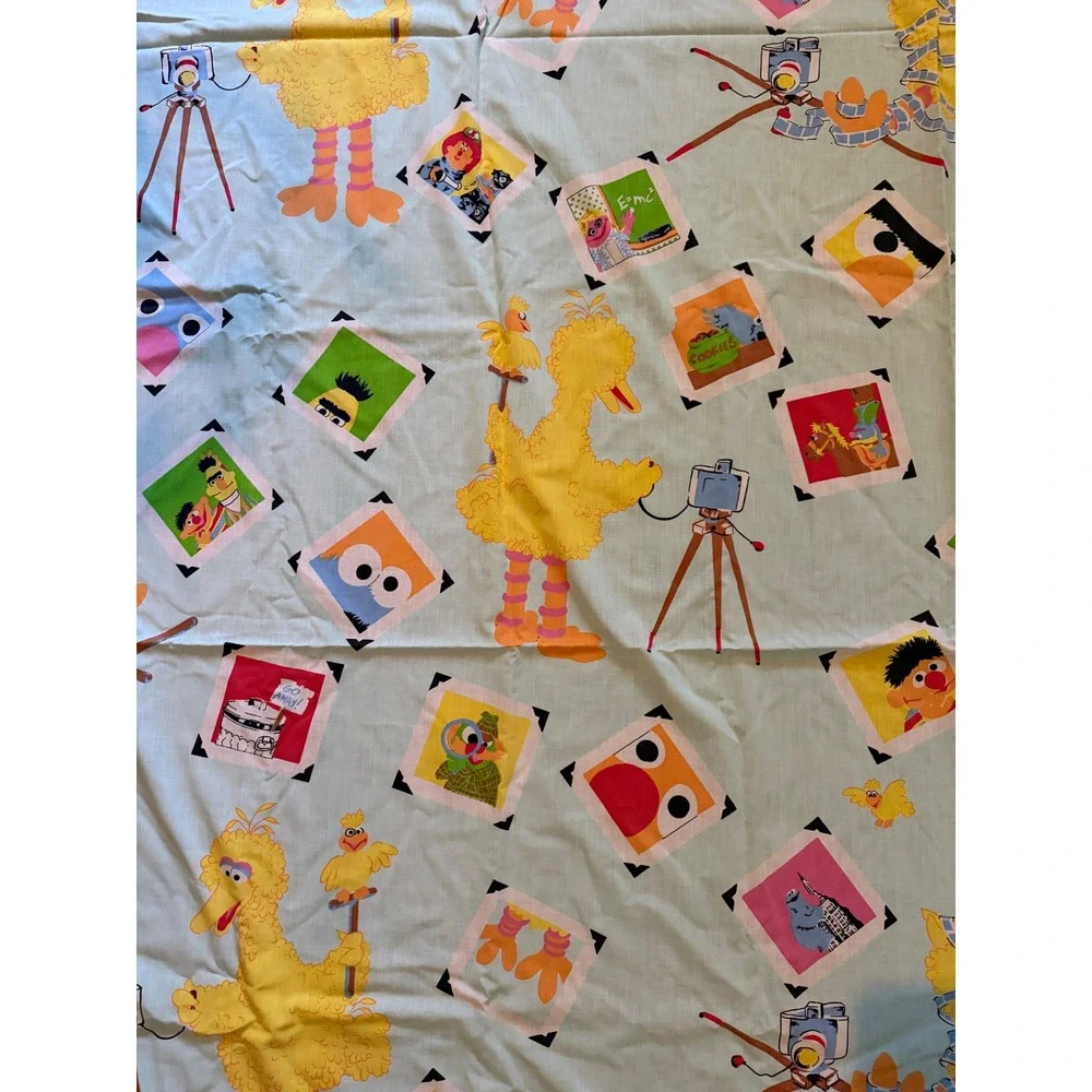 Sesame Street | Vintage Sheet Set Twin Blue Big Bird Oscar Bert Ernie 3pc